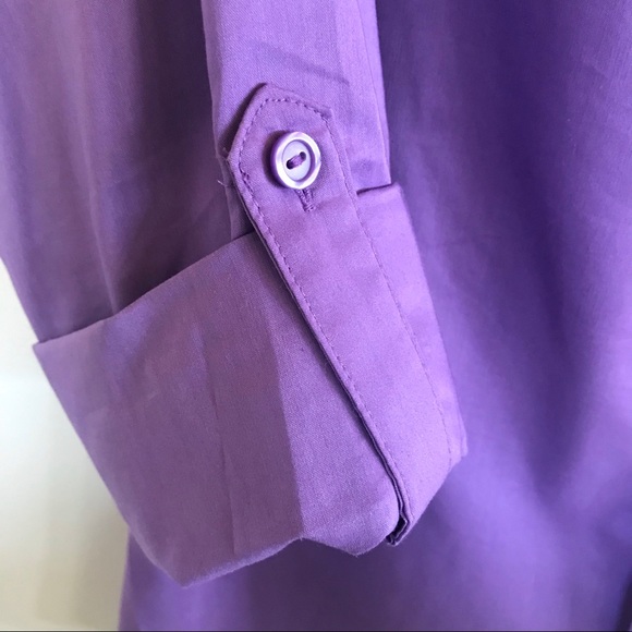 East 5th PURPLE LONG SLEEVE TUNIC W/ PLEATS - Picture 5 of 6
